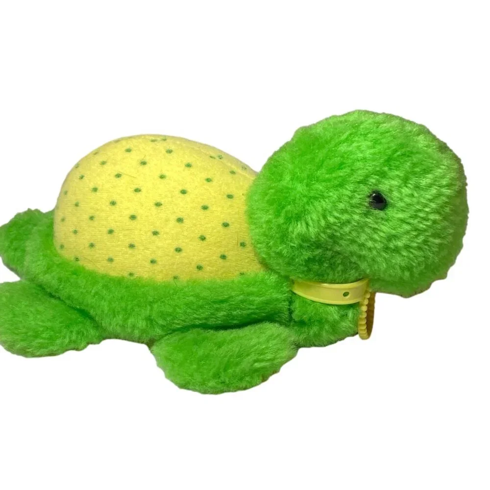 KENNER Green/Yellow Tea Time Turtle‎ Plush Strawberry Shortcake 1981 ~7in